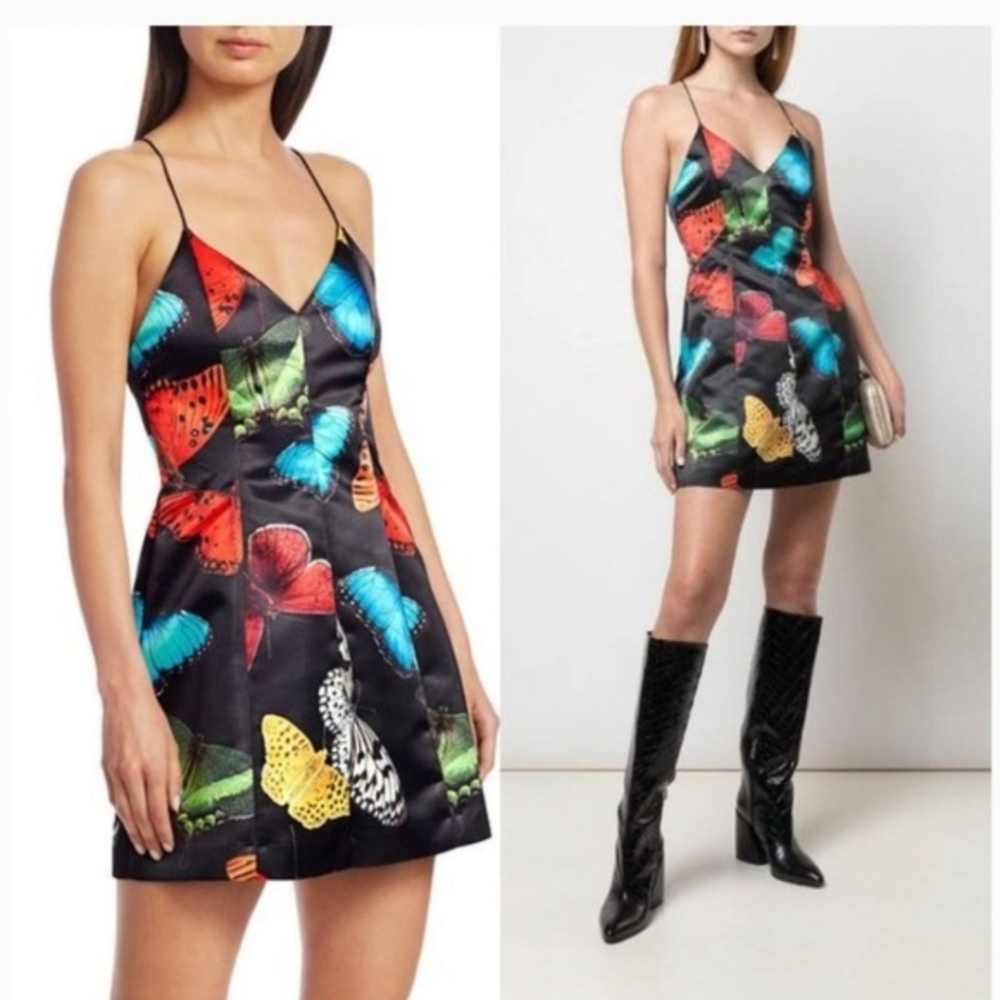 Alice + Olivia Tayla Butterfly Print Minidress Size 4 - Picture 2 of 15